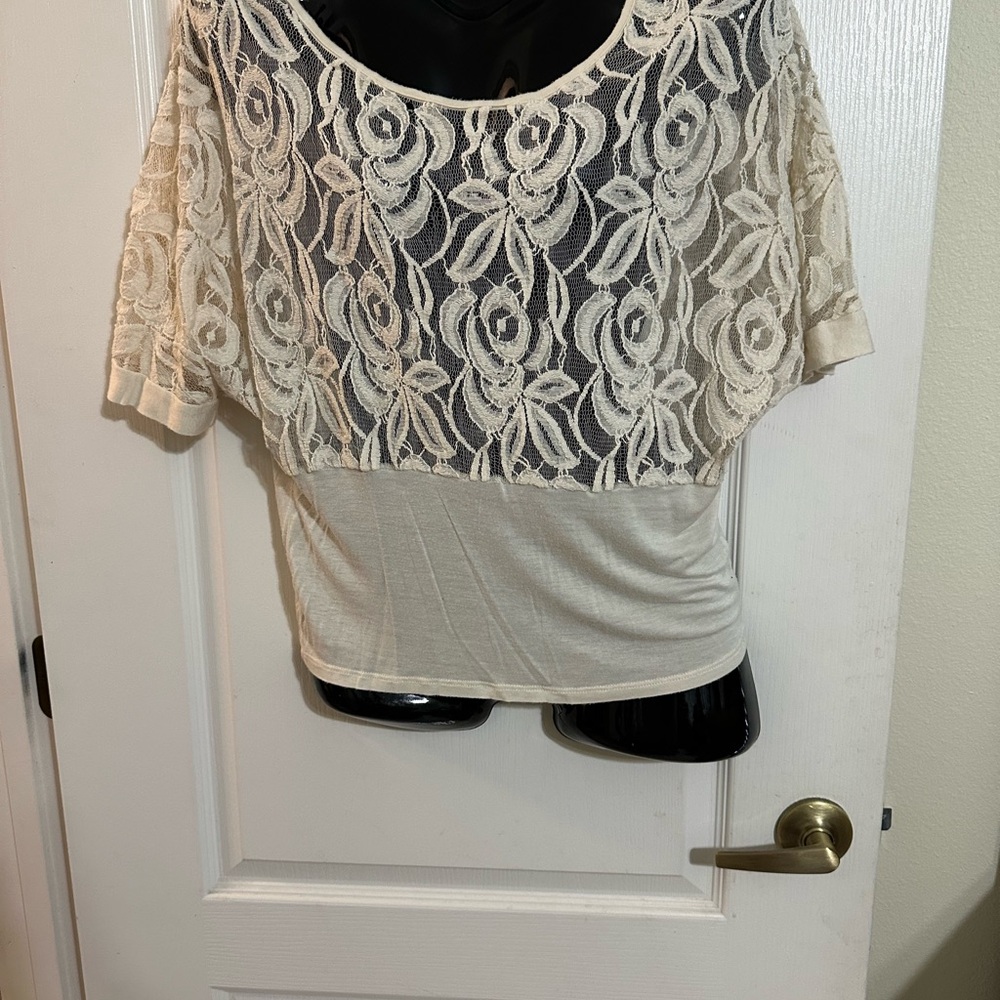 Elegant Cream Lace Women's Top